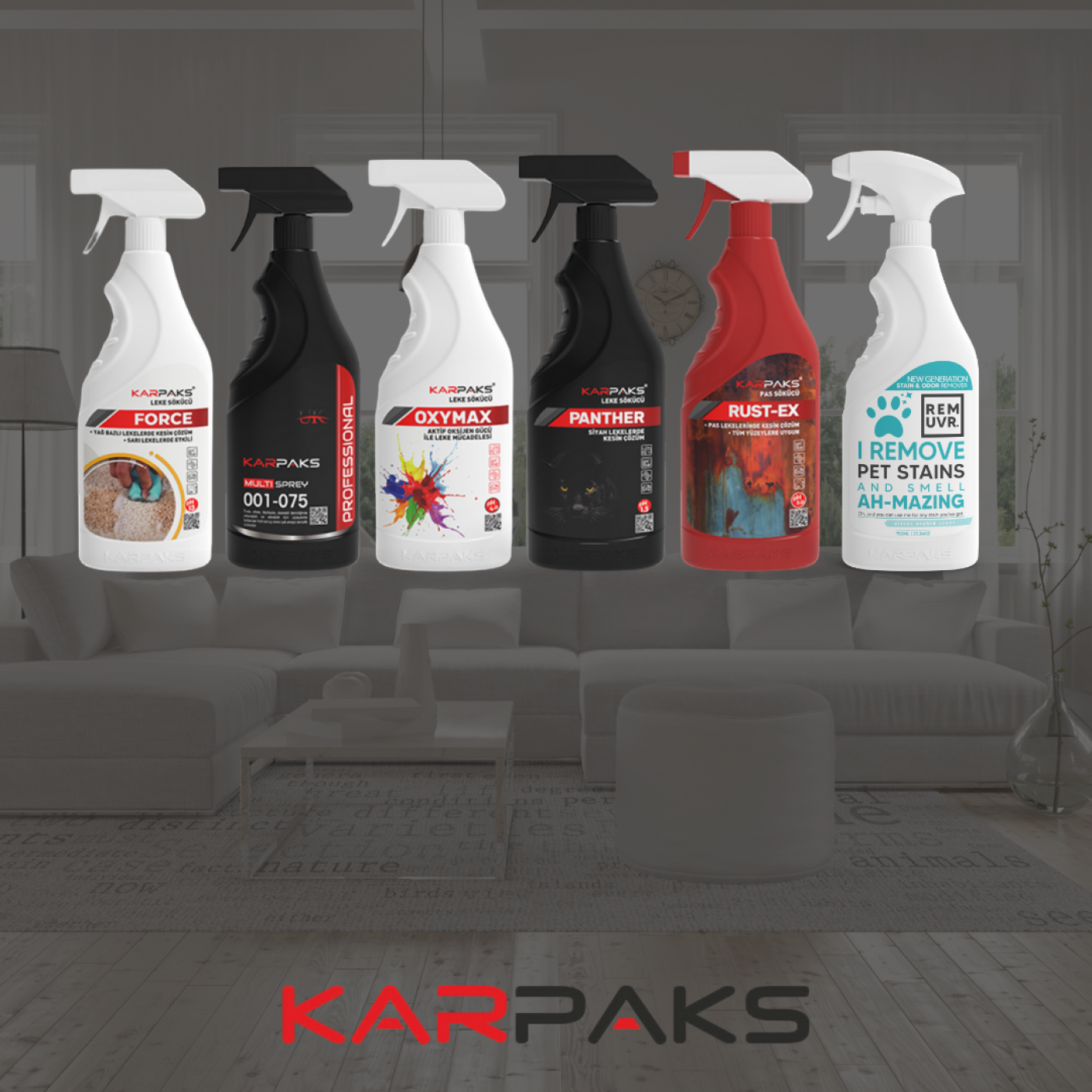 KARPAKS Profesyonel Leke Sökücü Paketi – Multi Sprey, Force, Rust‑Ex, Oxymax, Panther & Remuvr