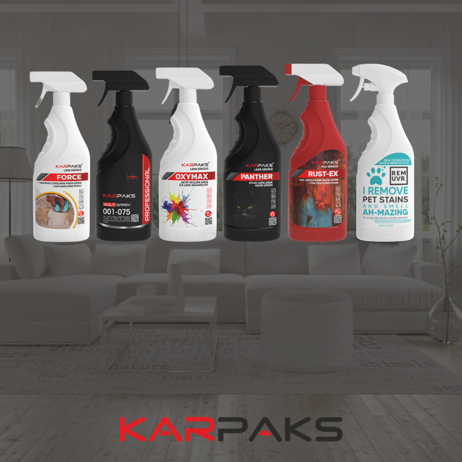 KARPAKS Profesyonel Leke Sökücü Paketi – Multi Sprey, Force, Rust‑Ex, Oxymax, Panther & Remuvr