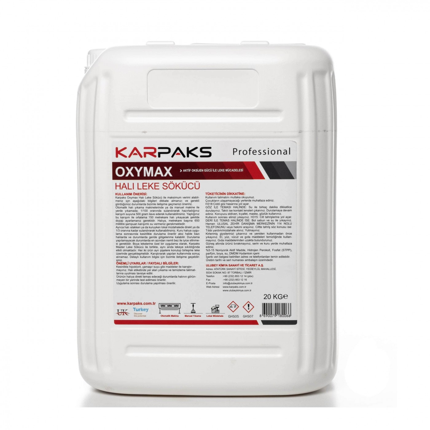 Oxymax Halı Leke Sökücü 20 Kg