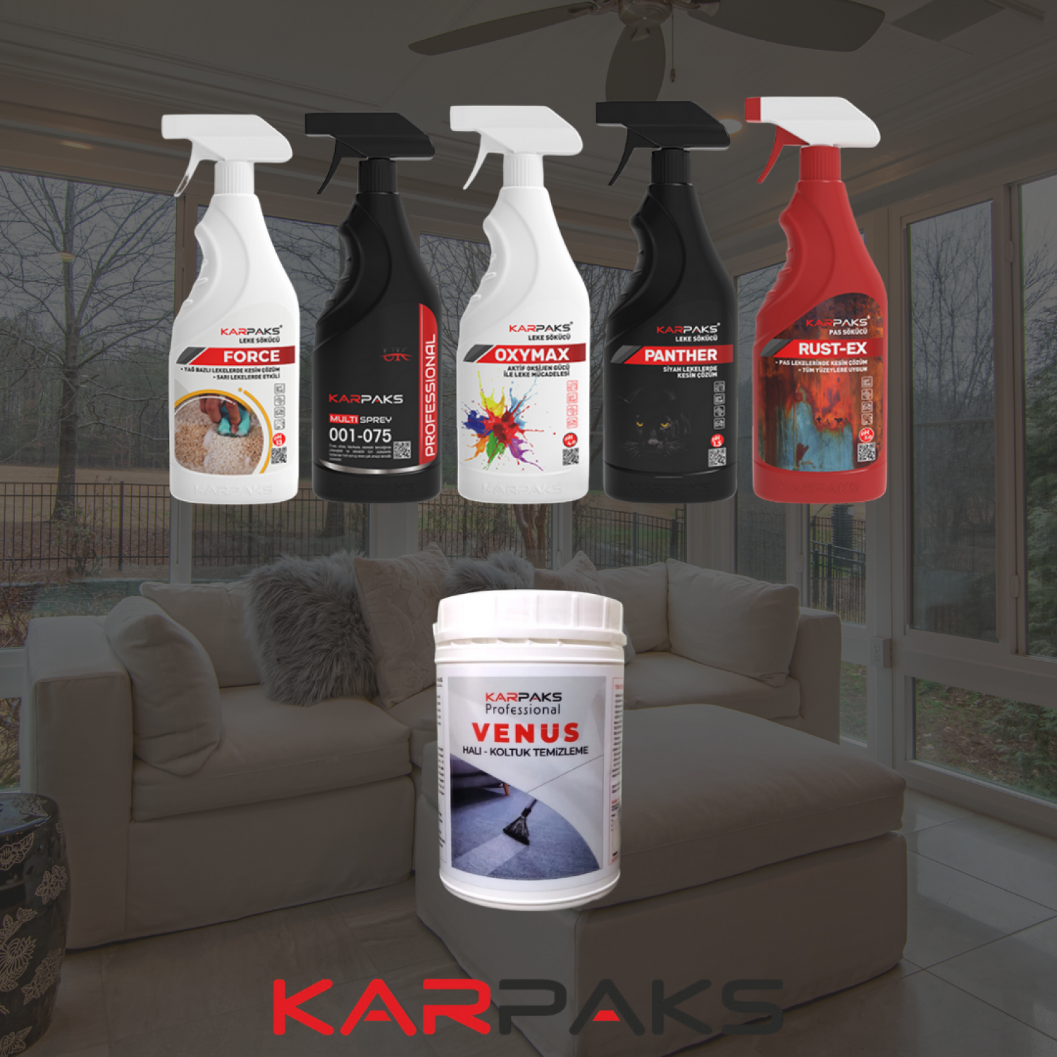 Profesyonel Koltuk Yıkama Paketi – Multi Sprey, Force, Rust‑Ex, Oxymax, Panther & Venüs